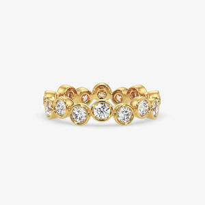 Yellow Gold 18K Round Brilliant Cut 1.92 ct Diamond Ring Bezel Size 6.5
